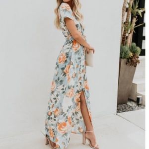 Vici Morisot Floral Bardot Wrap Maxi Dress